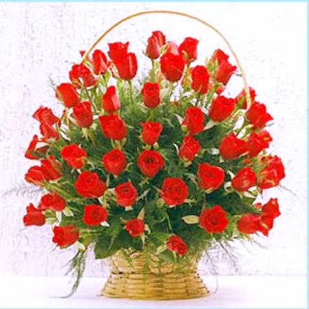 Basket Arrangement Of 75 Roses