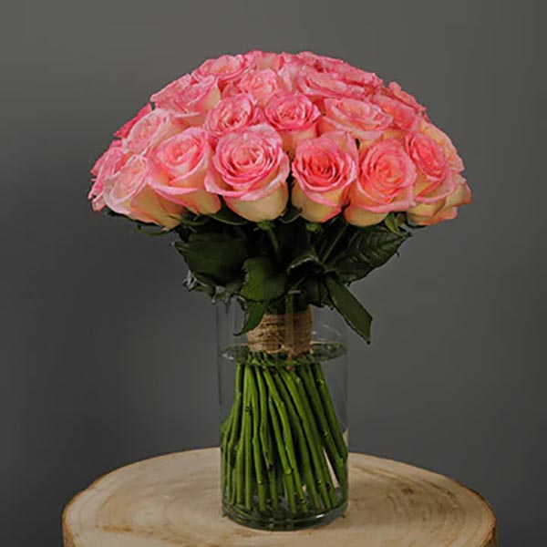 Aqua Pink Roses Bouquet