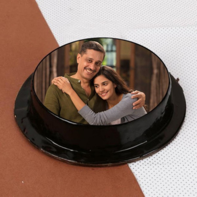 Custom Chocolate Flavor Round Photo Cake